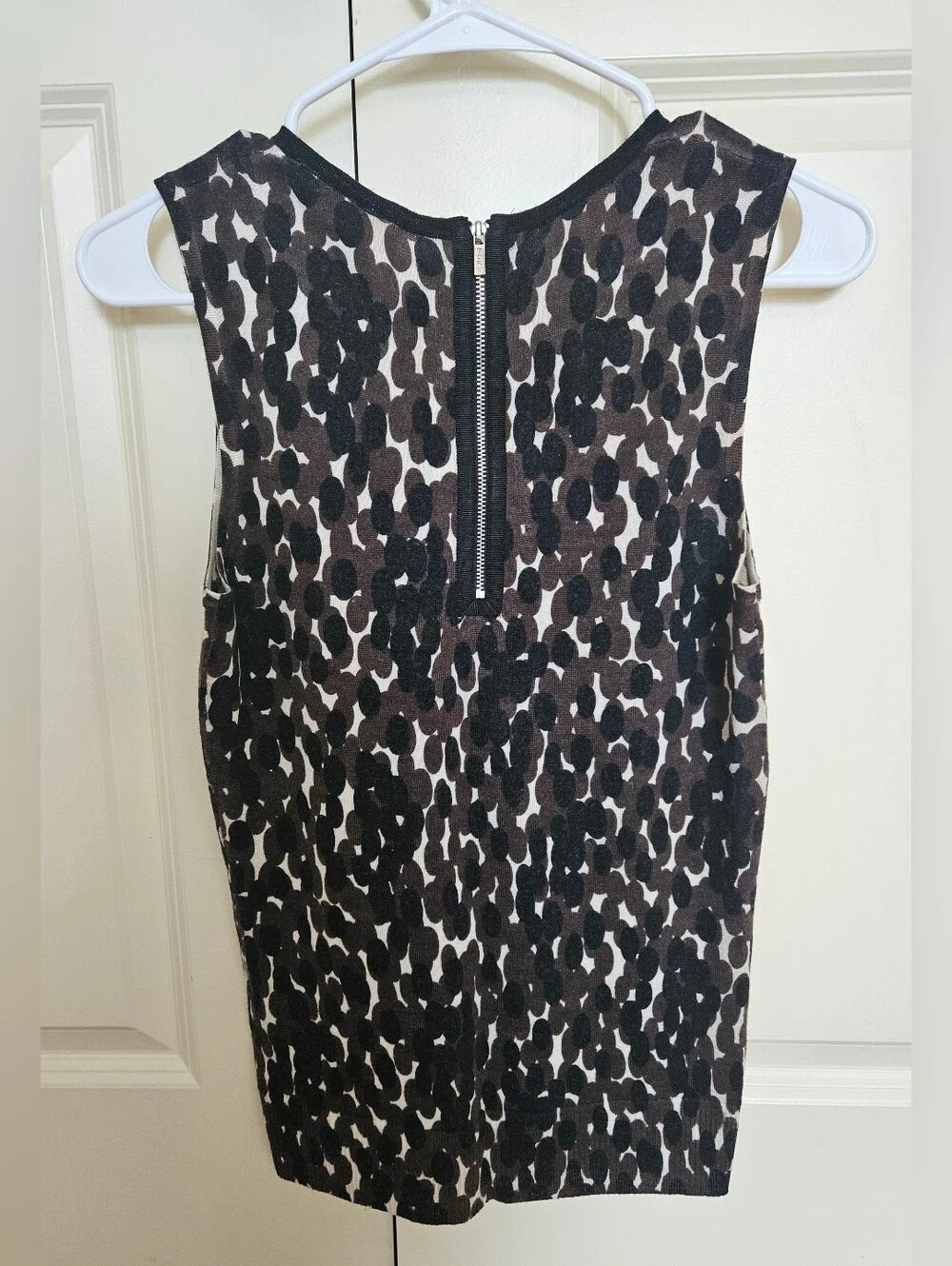 Tory Burch Women's Black And Brown Wool Tank Top Size Small